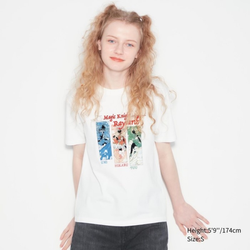 Uniqlo The World of CLAMP UT Short Sleeve T Shirts Dame Hvide | 9961147