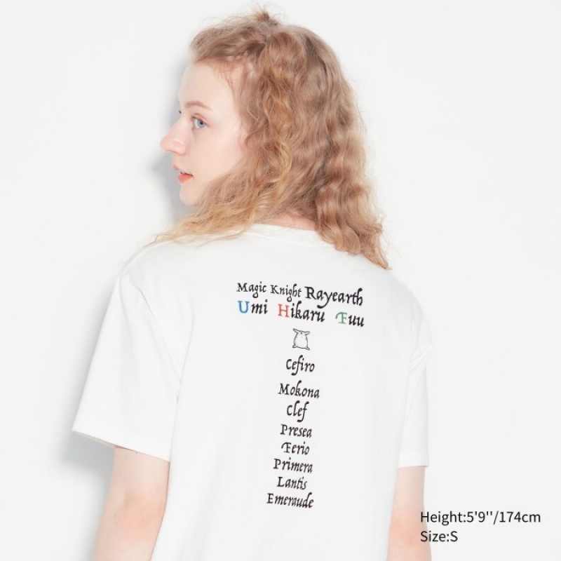 Uniqlo The World of CLAMP UT Short Sleeve T Shirts Dame Hvide | 9961147