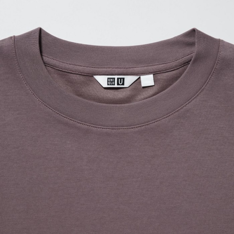 Uniqlo U AIRism Cotton Oversized Crew Neck Half-Sleeve T Shirts Dame Lyserød | 1518190