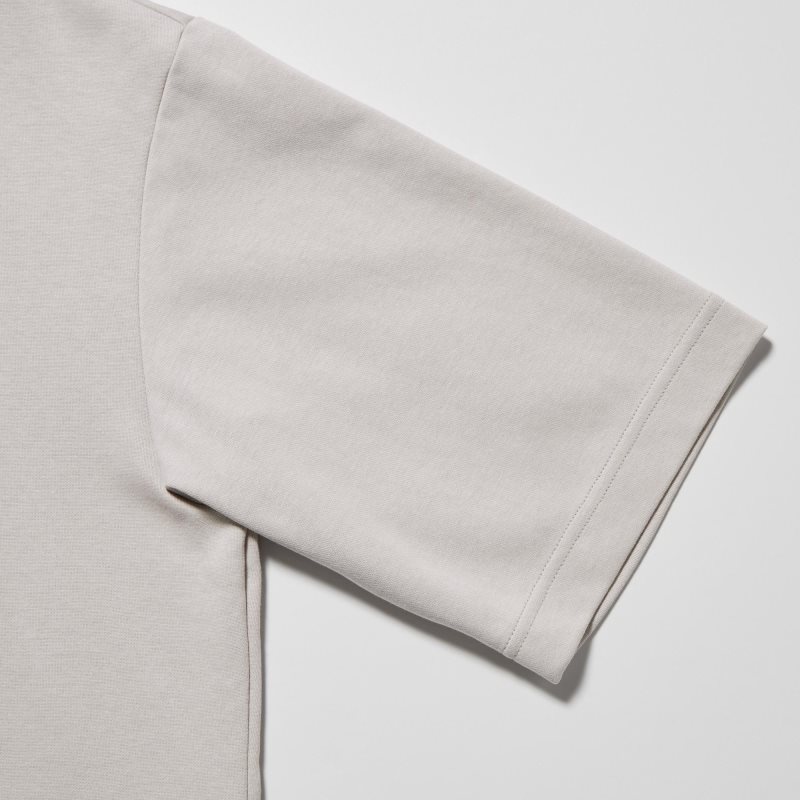 Uniqlo U AIRism Cotton Oversized Crew Neck Half-Sleeve T Shirts Herre Grå | 7979623