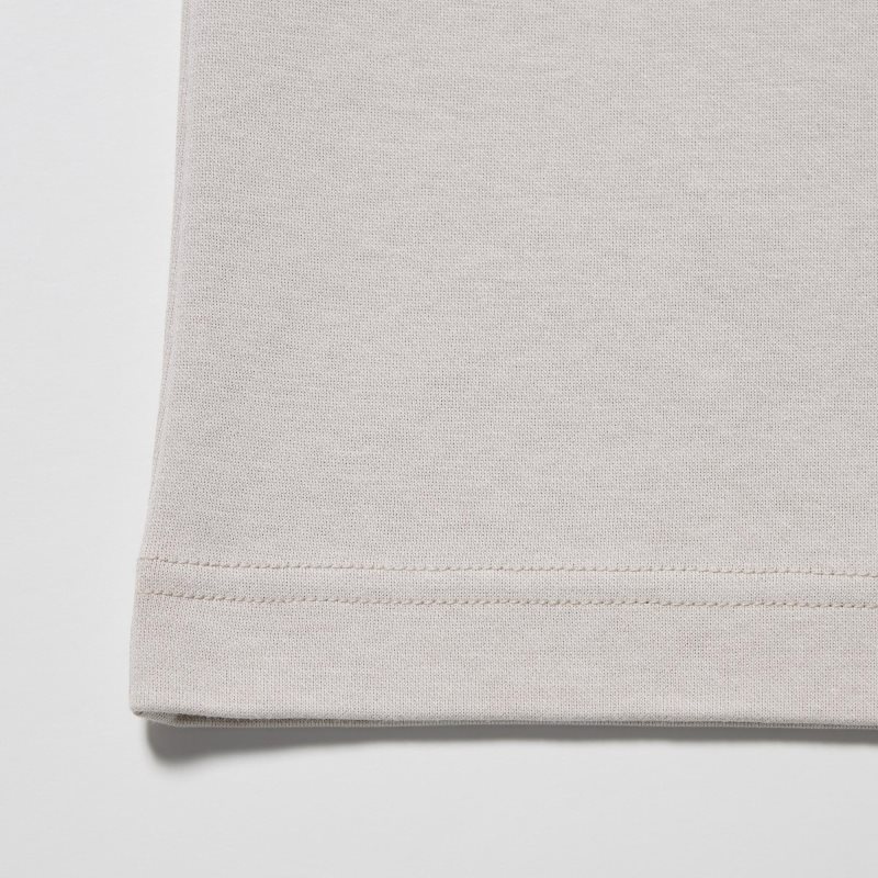 Uniqlo U AIRism Cotton Oversized Crew Neck Half-Sleeve T Shirts Herre Grå | 7979623