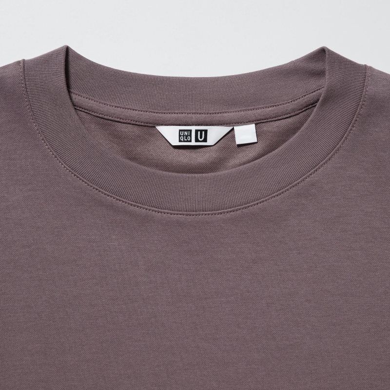 Uniqlo U AIRism Cotton Oversized Crew Neck Half-Sleeve T Shirts Herre Lyserød | 6288670