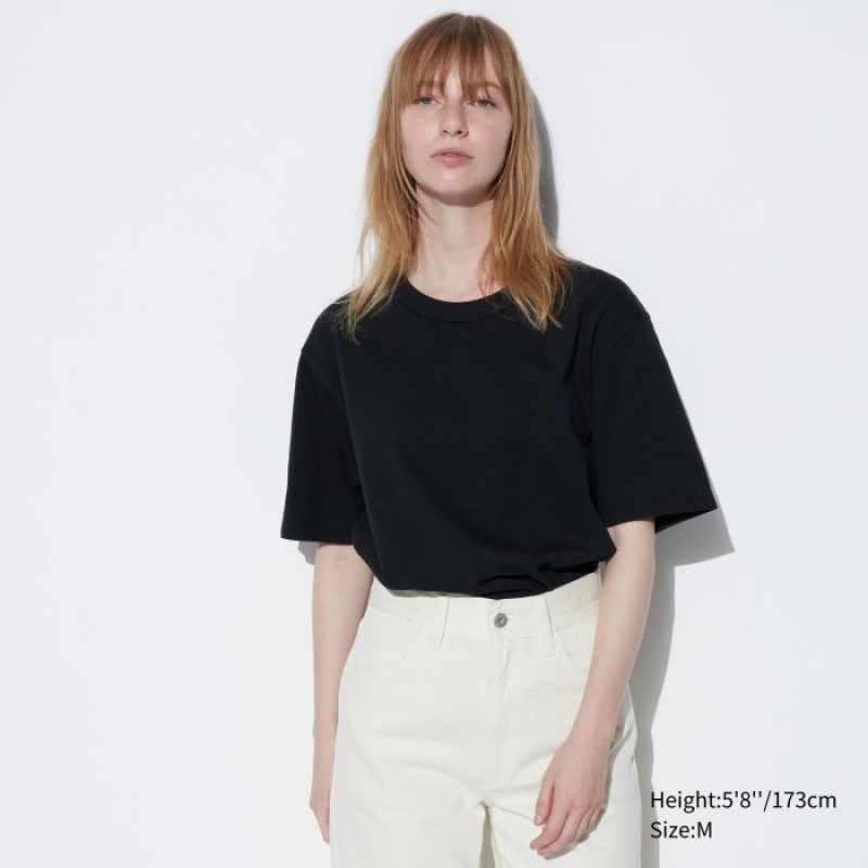 Uniqlo U Crew Neck Short-sleeve T Shirts Dame Sort | 7781204