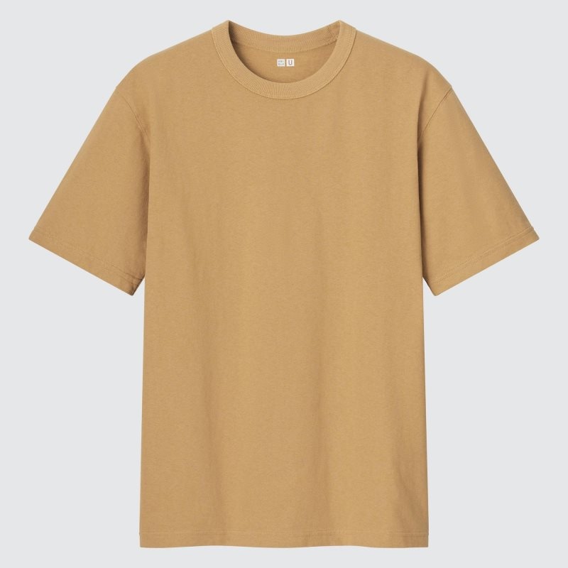 Uniqlo U Crew Neck Short-sleeve T Shirts Herre Gul | 5450495