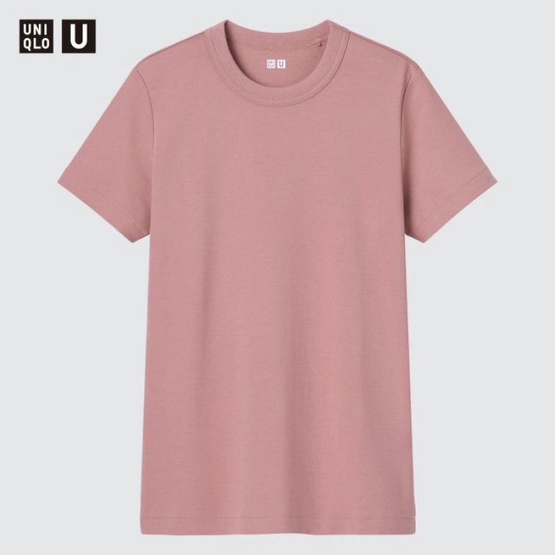 Uniqlo U Crew Neck Short-sleeve T Shirts Dame Gul | 6735489