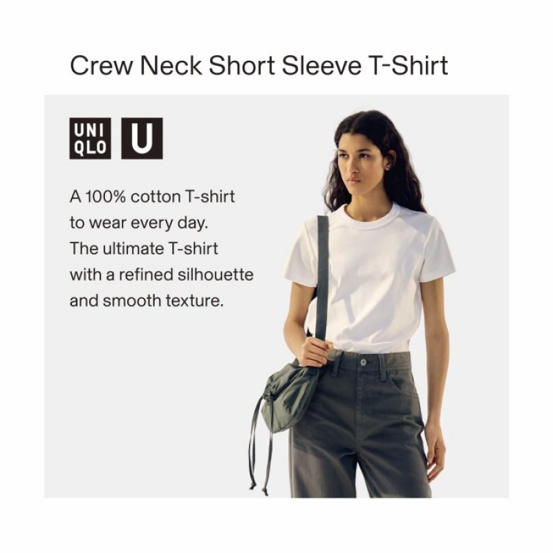 Uniqlo U Crew Neck Short-sleeve T Shirts Dame Gul | 6735489