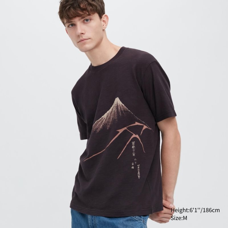 Uniqlo Ukiyo-e Ut Short-sleeve Graphic T Shirts Herre Chokolade | 7321172