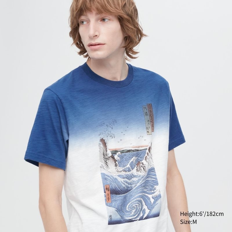 Uniqlo Ukiyo-e Ut Short-sleeve Graphic T Shirts Herre Blå | 9068234