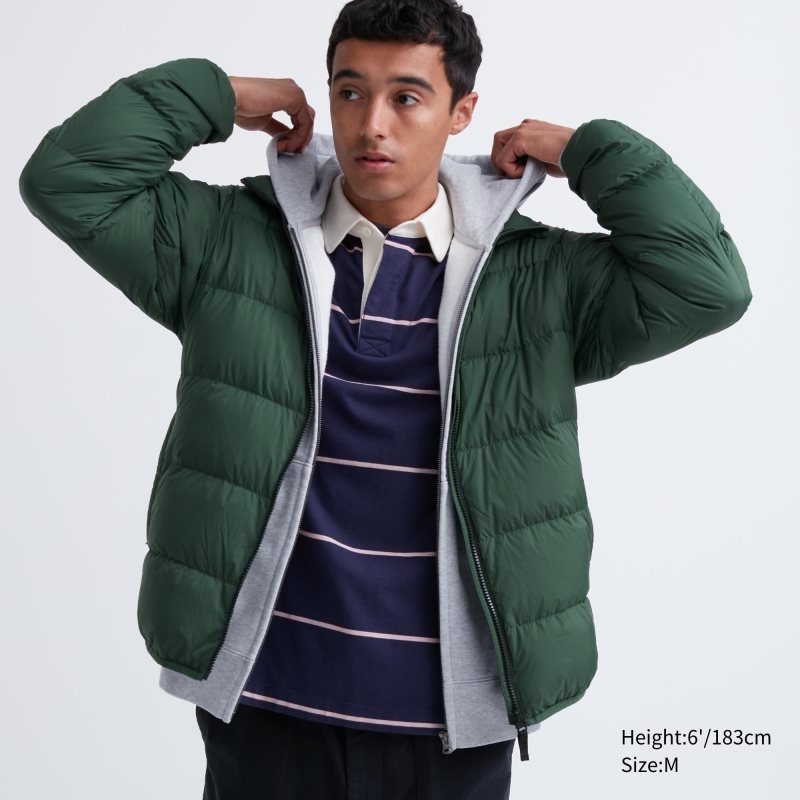 Uniqlo Ultra Light Down 3d Cut Wide Quilt Jakker Herre Grøn | 8567956