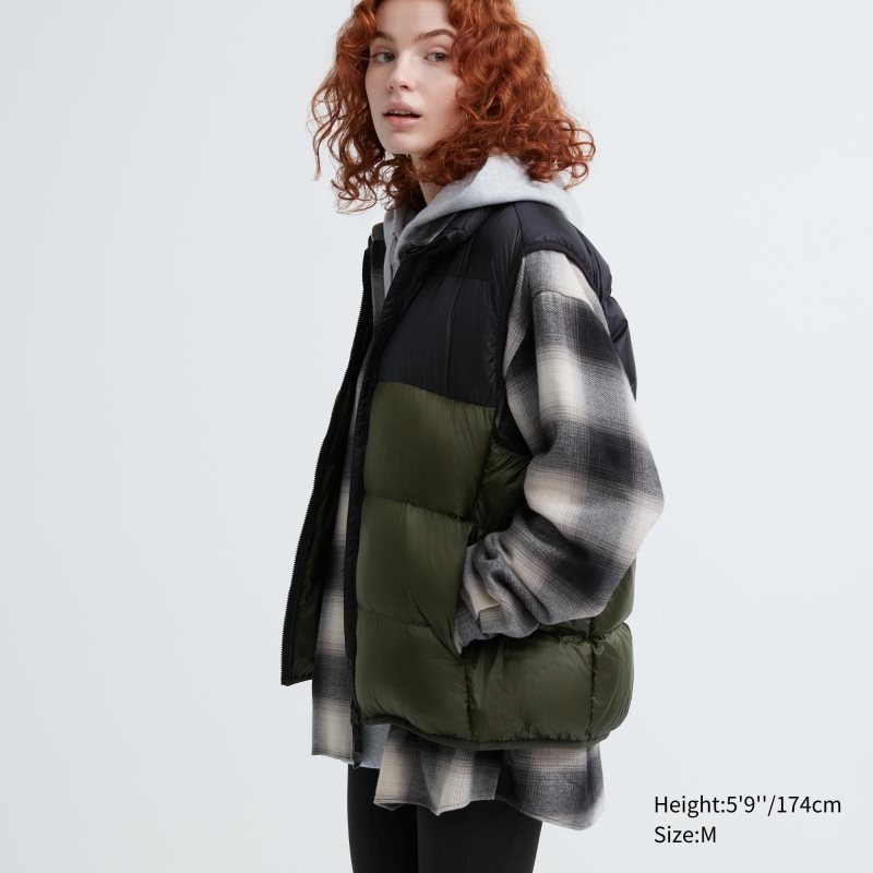 Uniqlo Ultra Light Down Color Block Vest Herre Brune | 8035259