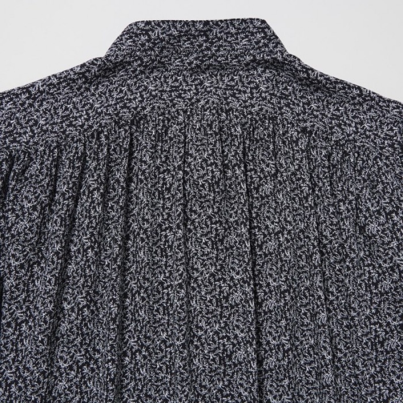 Uniqlo Volume Long-Sleeve Bluse Dame Sort | 1506338