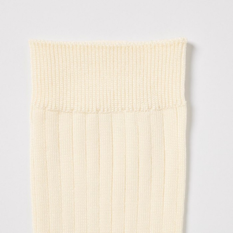 Uniqlo Wide Ribbed (3 Pairs) Sokker Dame Hvide | 1731781