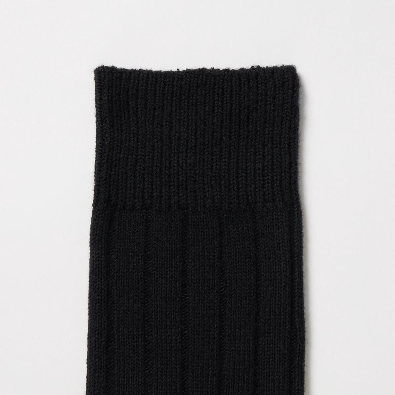 Uniqlo Wide-ribbed Sokker Herre Sort | 7883204