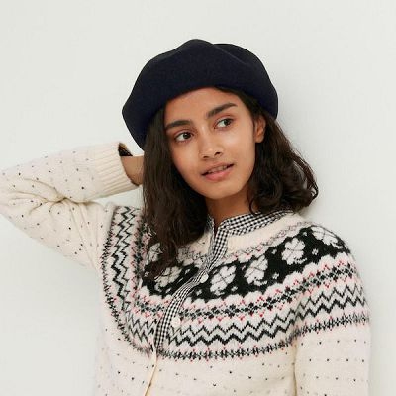 Uniqlo Wool Beret Hatte Dame Sort | 1579781