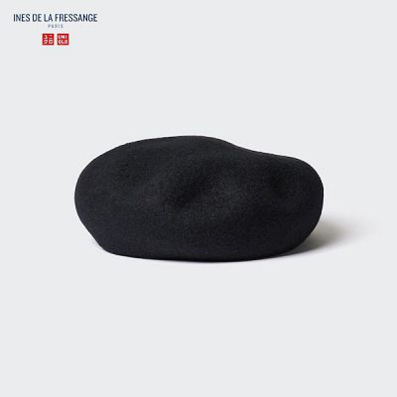 Uniqlo Wool Beret Hatte Dame Sort | 1579781