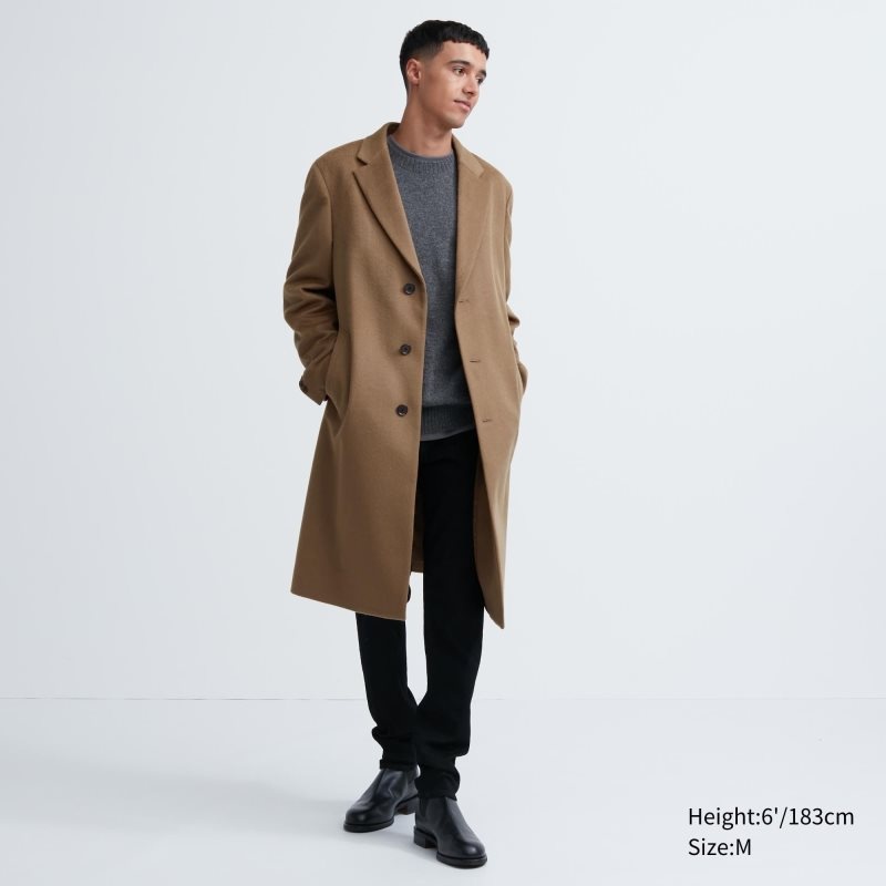 Uniqlo Wool Cashmere Chesterfield Frakker Herre Brune | 1809599
