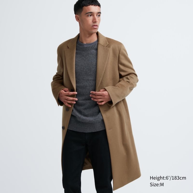Uniqlo Wool Cashmere Chesterfield Frakker Herre Brune | 1809599