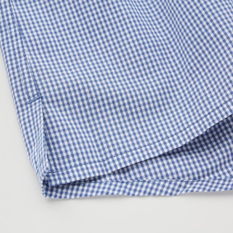 Uniqlo Woven Checked Boxer Undertøj Herre Mørkeblå | 2878813